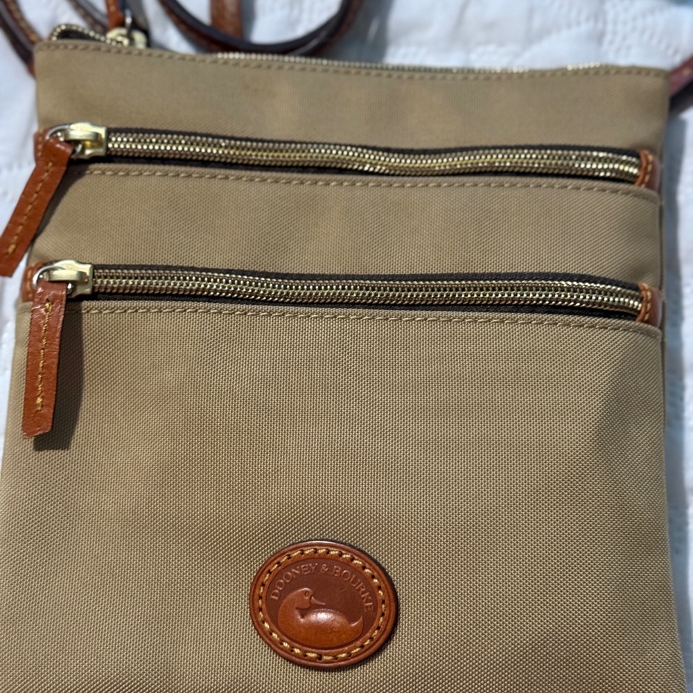 Dooney & Bourke Beige Crossbody with Leather Accents